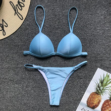 Load image into Gallery viewer, Push Up Bikini  Solid Swimwear