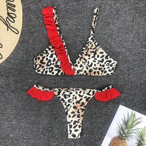 Leopard Ruffle Swimwear