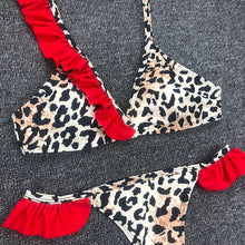Load image into Gallery viewer, Leopard Ruffle Swimwear