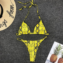 Load image into Gallery viewer, Snake Print Bikini Bandeau Swimwear