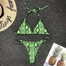 Load image into Gallery viewer, Snake Print Bikini Bandeau Swimwear