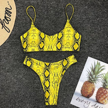 Load image into Gallery viewer, Snake Print Bikini Bandeau Swimwear
