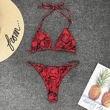 Load image into Gallery viewer, Snake Print Bikini Bandeau Swimwear