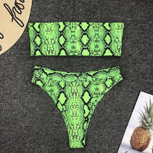 Load image into Gallery viewer, Snake Print Bikini Bandeau Swimwear