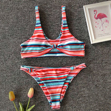 Load image into Gallery viewer, Color Striped Bikini Swimwear